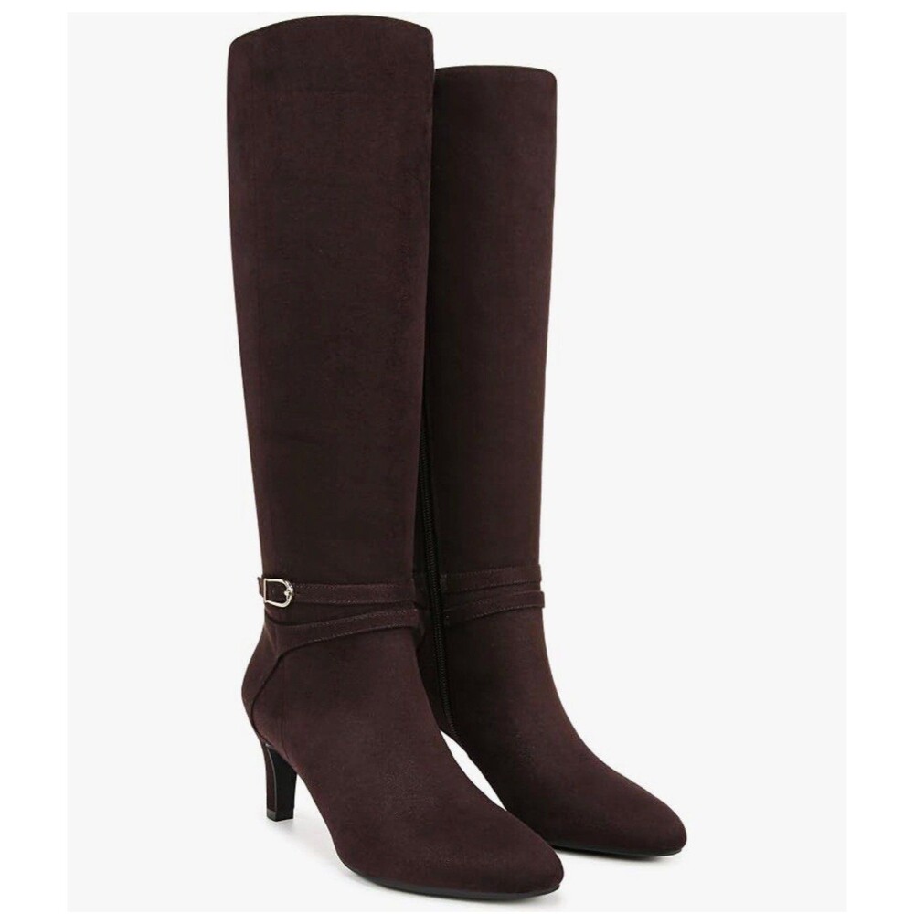 LifeStride Women's Guild Tall Boot - Dark Chocolate Leather- Regular Calf-NEW
